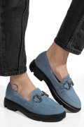 MOCASINI ALBASTRI PIELE NATURALA INTOARSA 1S77243