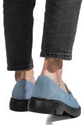 MOCASINI ALBASTRI PIELE NATURALA INTOARSA 1S77243