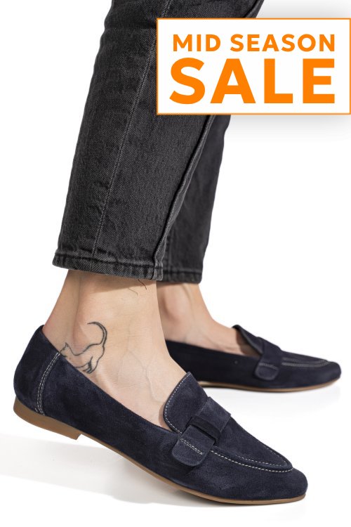 Mocasini bleumarin piele naturala intoarsa as772346