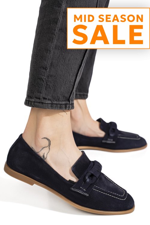 Mocasini bleumarin piele naturala intoarsa as773093