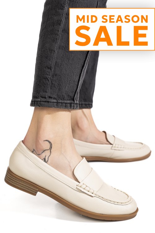 Mocasini bej piele naturala as773741