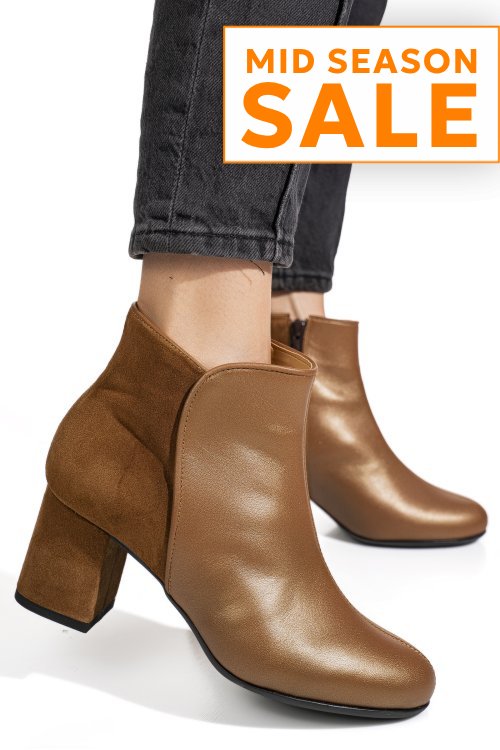 Botine dama piele naturala maro 7s7721b