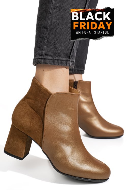 Botine dama piele naturala maro 7s7721b