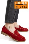 MOCASINI ROSII PIELE NATURALA INTOARSA AS773741