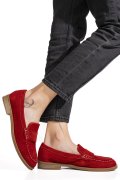 MOCASINI ROSII PIELE NATURALA INTOARSA AS773741