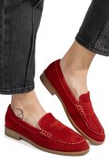 MOCASINI ROSII PIELE NATURALA INTOARSA AS773741
