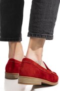 MOCASINI ROSII PIELE NATURALA INTOARSA AS773741