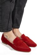 MOCASINI ROSII PIELE NATURALA INTOARSA AS772346