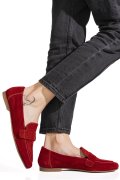 MOCASINI ROSII PIELE NATURALA INTOARSA AS772346