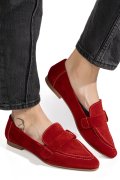 MOCASINI ROSII PIELE NATURALA INTOARSA AS772346