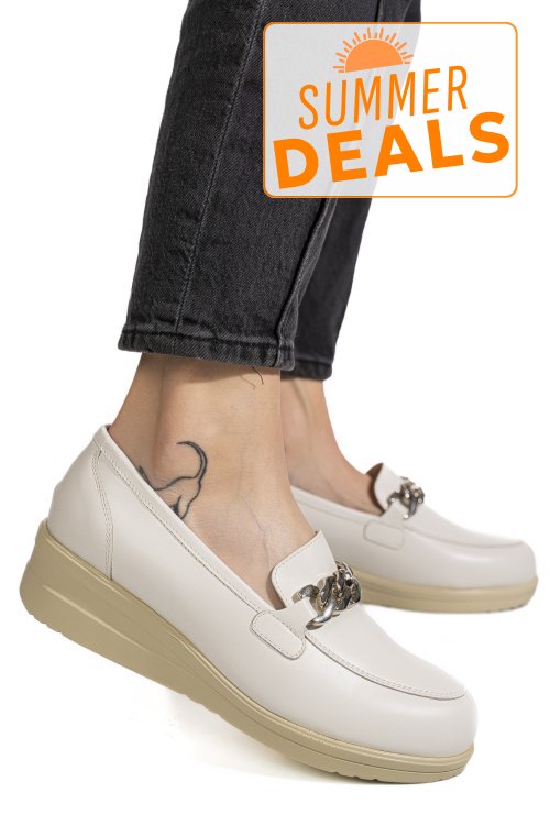 Pantofi albi piele naturala 1s77299b