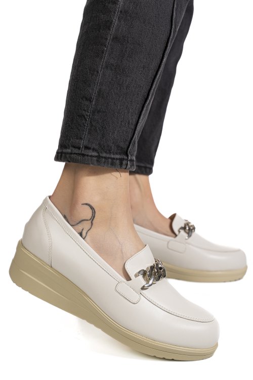 Pantofi albi piele naturala 1s77299b