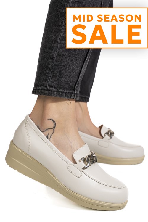 Pantofi albi piele naturala 1s77299b