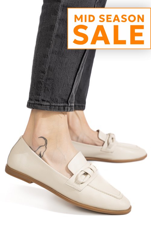 Mocasini crem piele naturala as773093