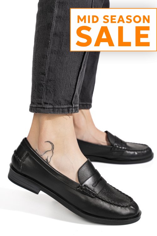Mocasini negri piele naturala as77190