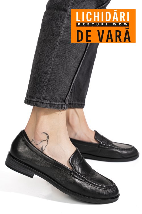 Mocasini negri piele naturala as773741