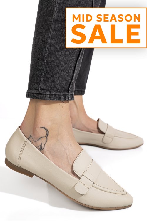 Mocasini bej piele naturala as772346