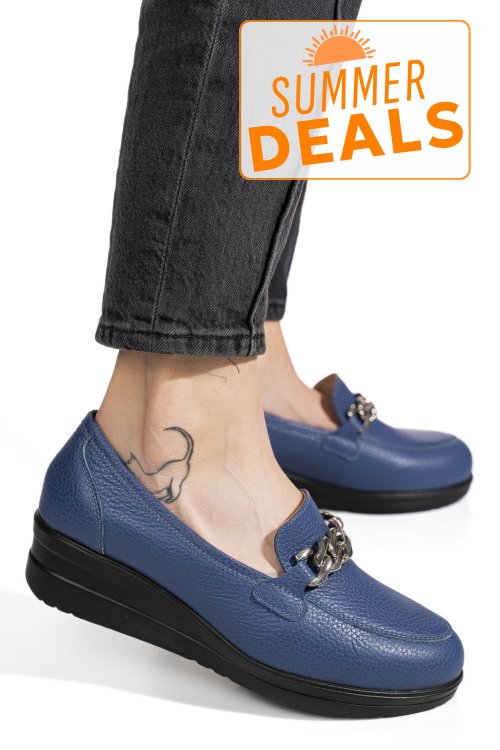 Pantofi albastri piele naturala 1s77299b