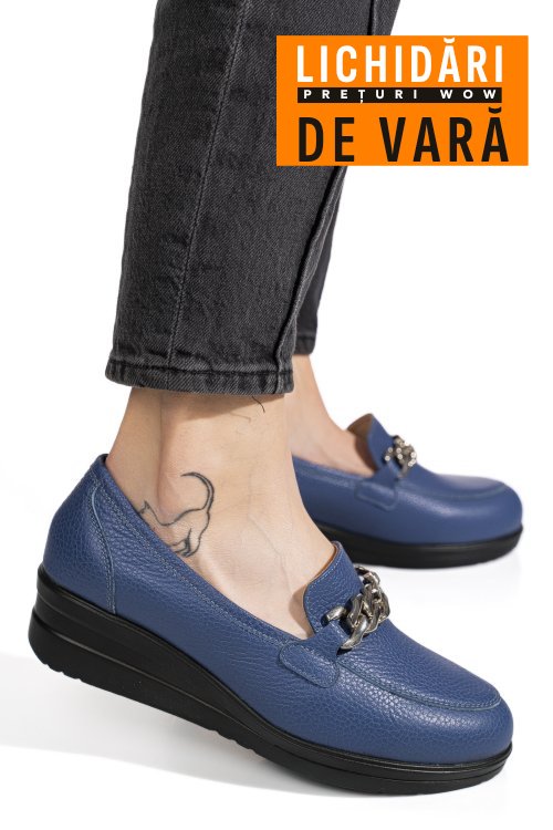 Pantofi albastri piele naturala 1s77299b