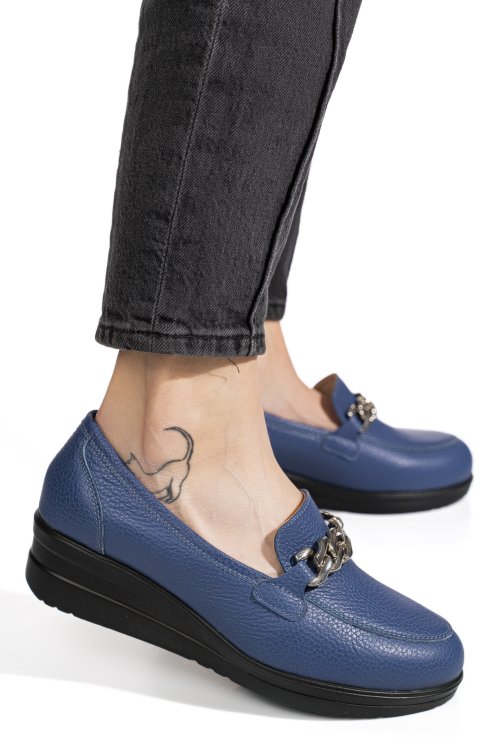 Pantofi albastri piele naturala 1s77299b