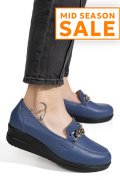PANTOFI ALBASTRI PIELE NATURALA 1S77299B