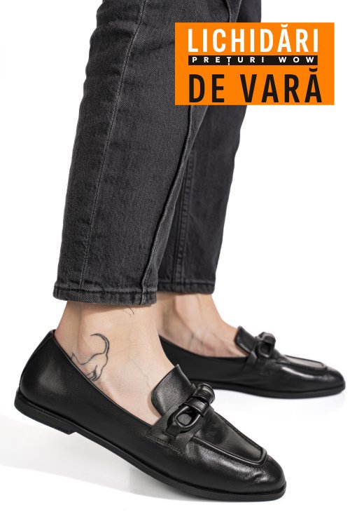 Mocasini negri piele naturala as773093
