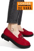 MOCASINI ROSII PIELE NATURALA INTOARSA 1S77243