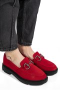 MOCASINI ROSII PIELE NATURALA INTOARSA 1S77243
