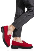 MOCASINI ROSII PIELE NATURALA INTOARSA 1S77243