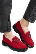 MOCASINI ROSII PIELE NATURALA INTOARSA 1S77243