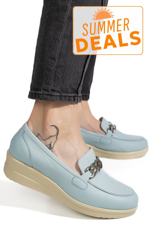 Pantofi bleu piele naturala 1s77299b