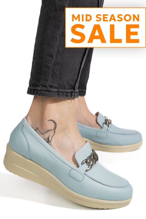 Pantofi bleu piele naturala 1s77299b