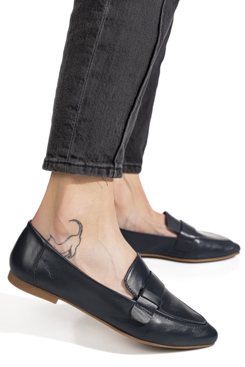 Mocasini bleumarin piele naturala as772346