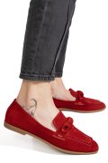 MOCASINI ROSII PIELE NATURALA INTOARSA AS773093