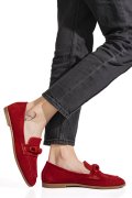 MOCASINI ROSII PIELE NATURALA INTOARSA AS773093