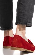 MOCASINI ROSII PIELE NATURALA INTOARSA AS773093