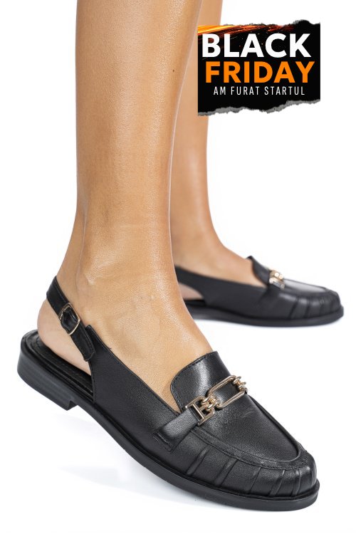 Pantofi negri piele naturala as773746