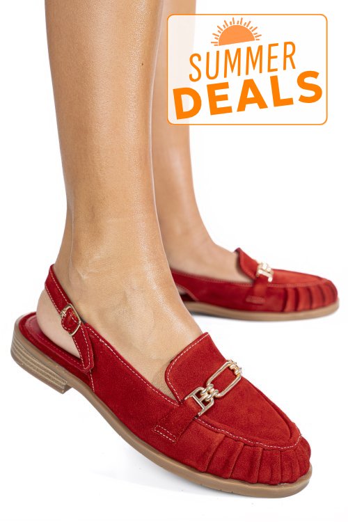 Pantofi rosii piele naturala intoarsa as773746