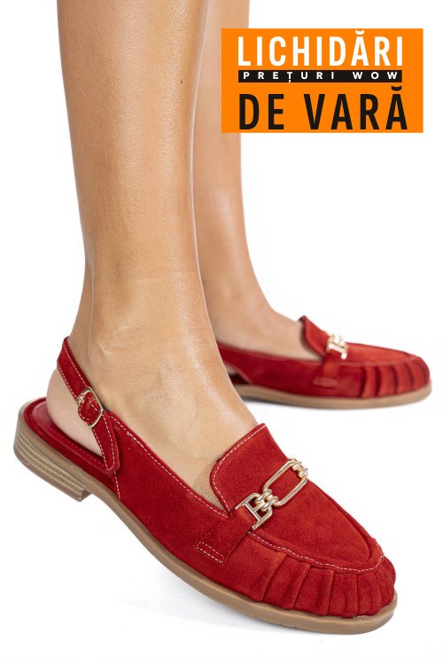 Pantofi rosii piele naturala intoarsa as773746