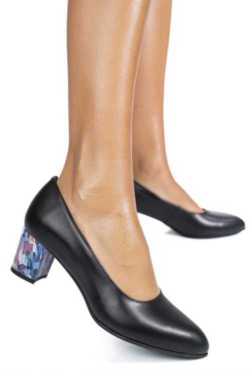 Pantofi negri picasso piele naturala mosa