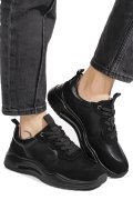 PANTOFI SPORT NEGRI PIELE NATURALA FPC002455