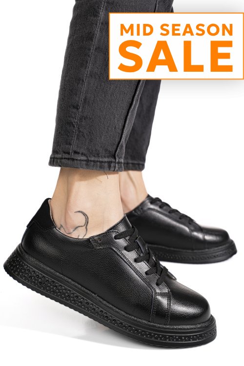 Pantofi sport negri piele naturala gpc033