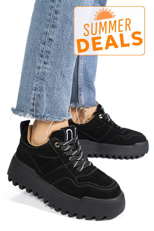 Pantofi sport negri piele naturala xs77xjz23h