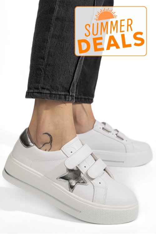 Pantofi sport albi piele naturala tpc8078