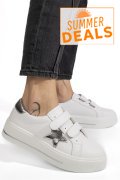 PANTOFI SPORT ALBI PIELE NATURALA TPC8078