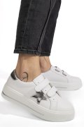 PANTOFI SPORT ALBI PIELE NATURALA TPC8078