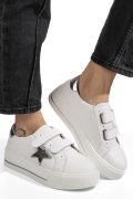 PANTOFI SPORT ALBI PIELE NATURALA TPC8078