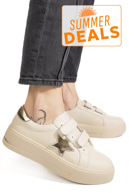 Pantofi sport bej piele naturala tpc8078