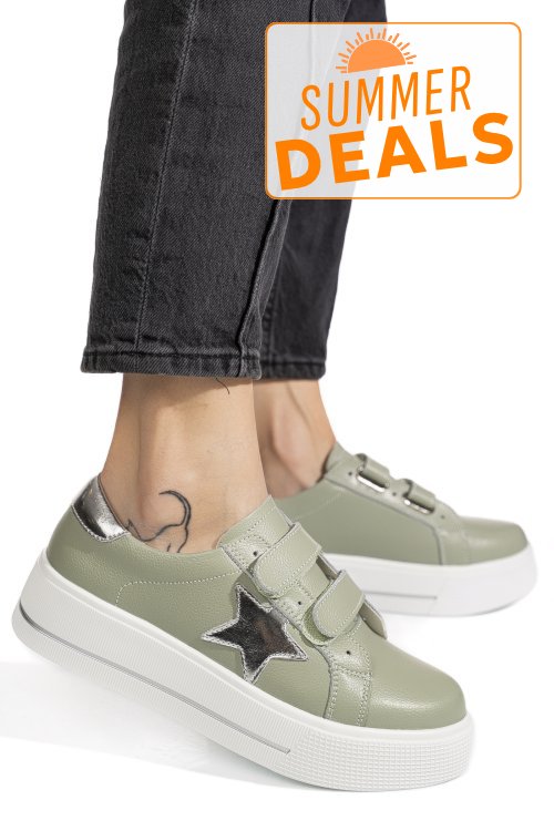 Pantofi sport olive piele naturala tpc8078
