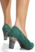 PANTOFI VERZI PIELE NATURALA INTOARSA 5S77650